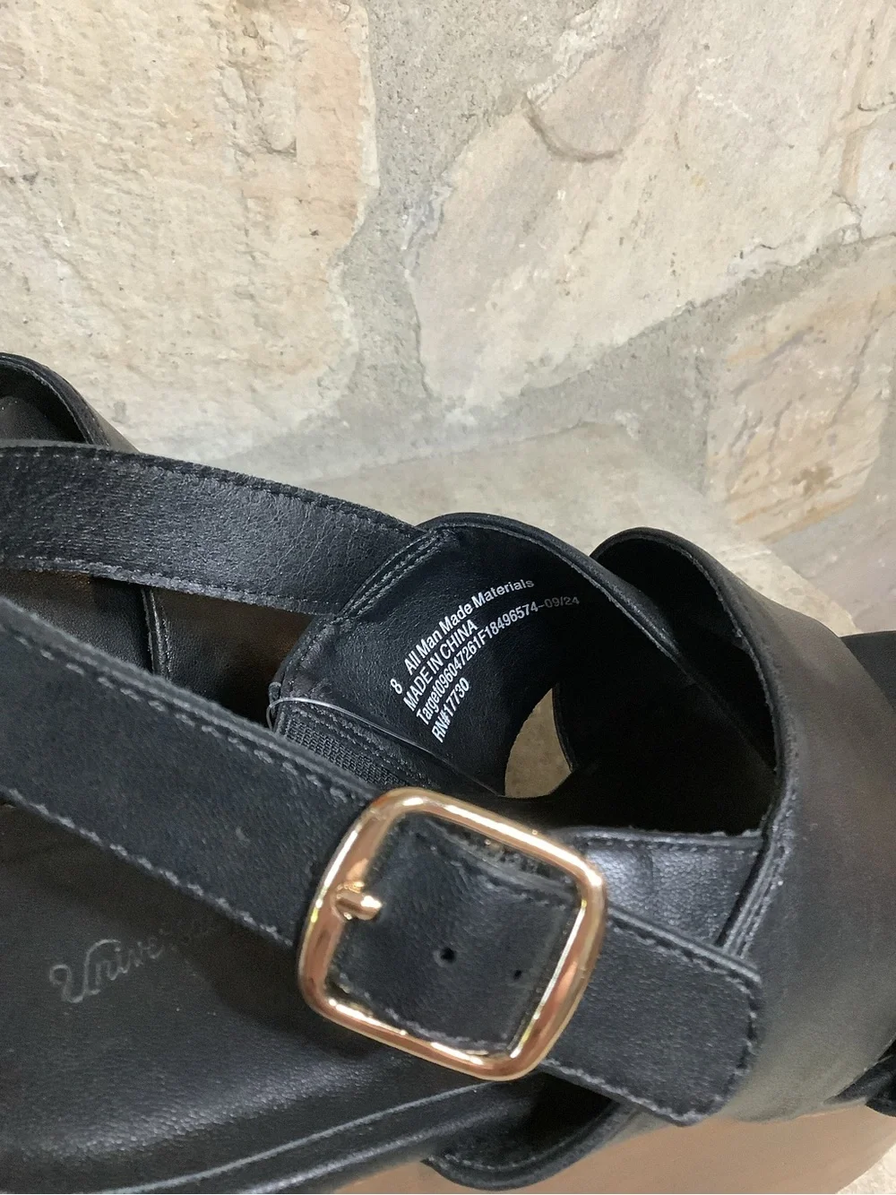 Universal Thread Women’s Black & Brown Platform Wedge Sandal size 8
